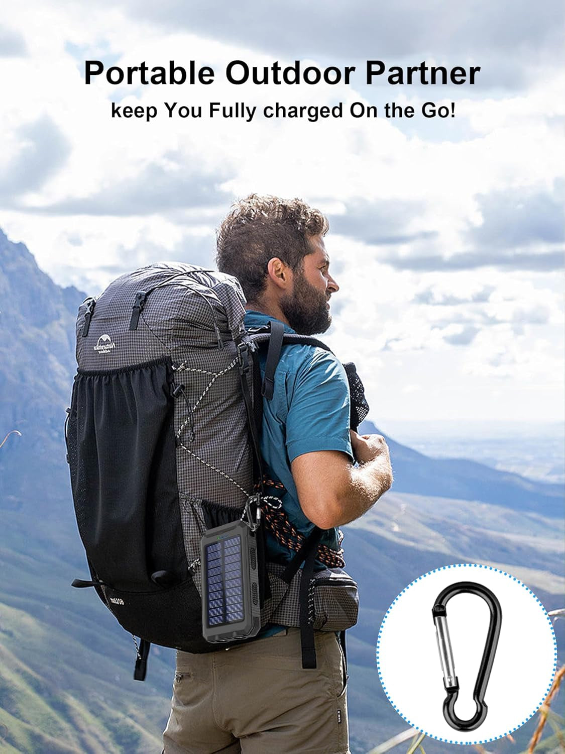 Solar Charger,38800Mah Solar Power Bank,Waterproof External Backup Battery Power Pack with USB C Input/Output/Led Flashlights Compatible with Iphone, Samsung, Ipad, Suitable for Outdoor, Camping